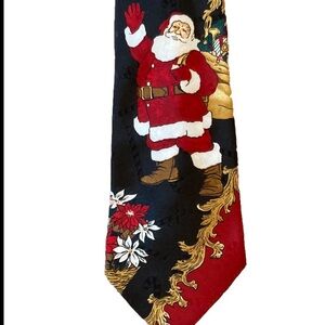 Hallmark Festive Santa Toy Bag Christmas Holiday Neck Tie